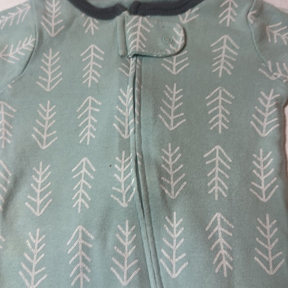 Cloud Island - Teal and White Patterned Footie Sleeper - Picture 3 of 4